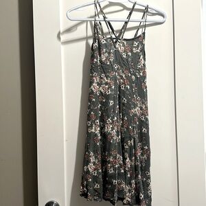 American eagle mini dress green floral size xs